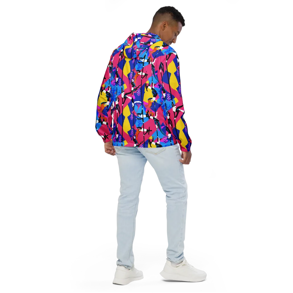 Neon Aerial on Men's Windbreaker — Back