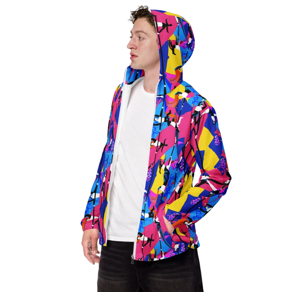 Neon Aerial on Men's Windbreaker — Left Front