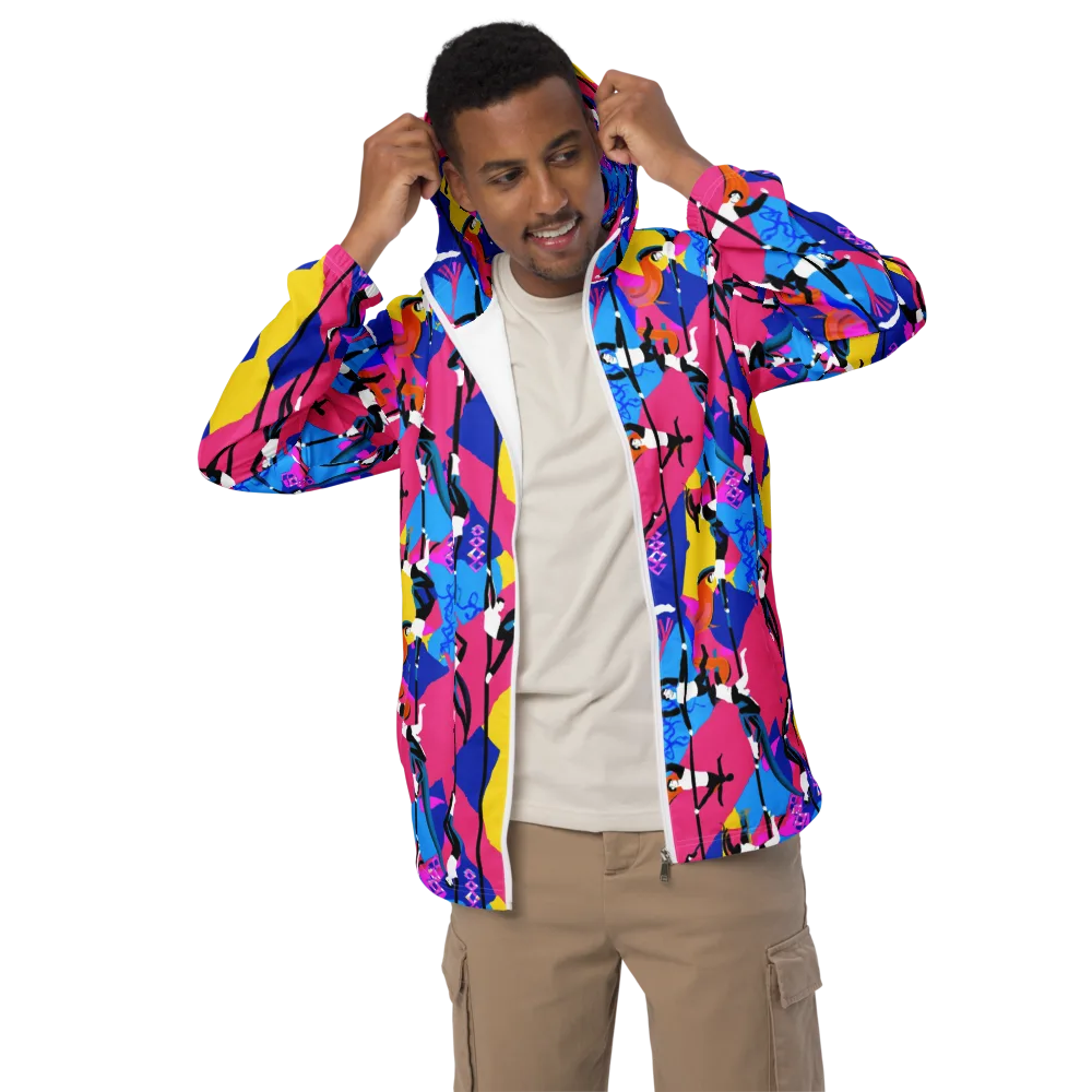 Neon Aerial on Men's Windbreaker — Front