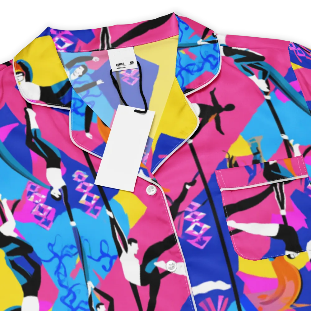 Neon Aerial on Women's Short Sleeve Pajama Top — Product details
