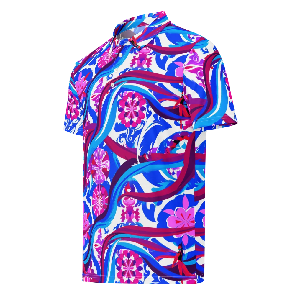 Sakura Voltage on Men's Slim Fit Polo Shirt — Left Front