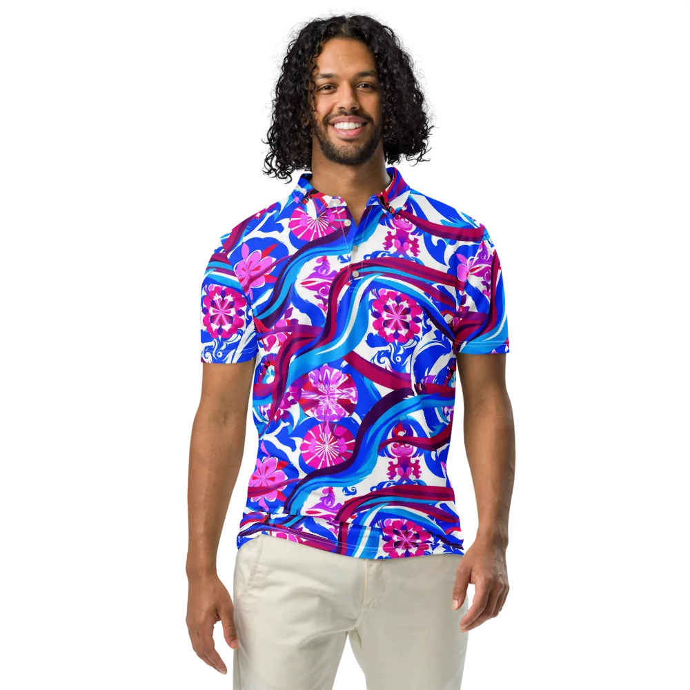 Sakura Voltage on Men's Slim Fit Polo Shirt — Front