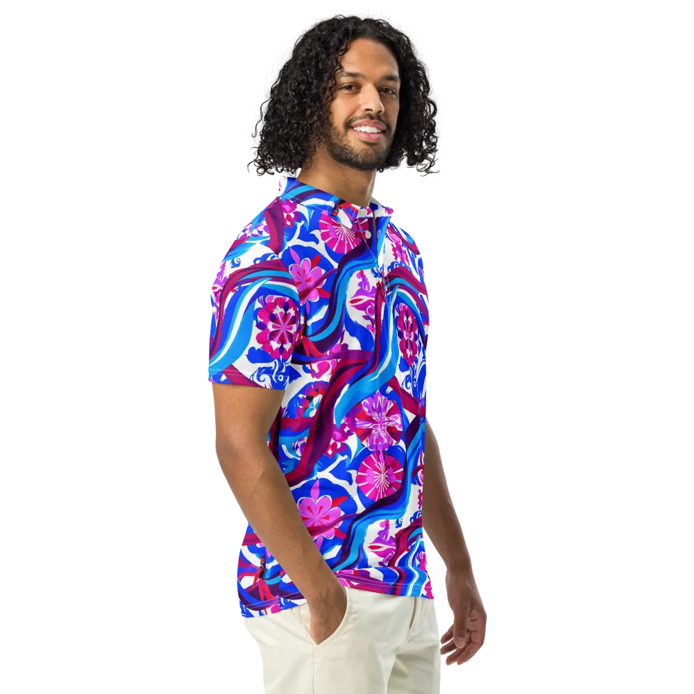 Sakura Voltage on Men's Slim Fit Polo Shirt — Right Front