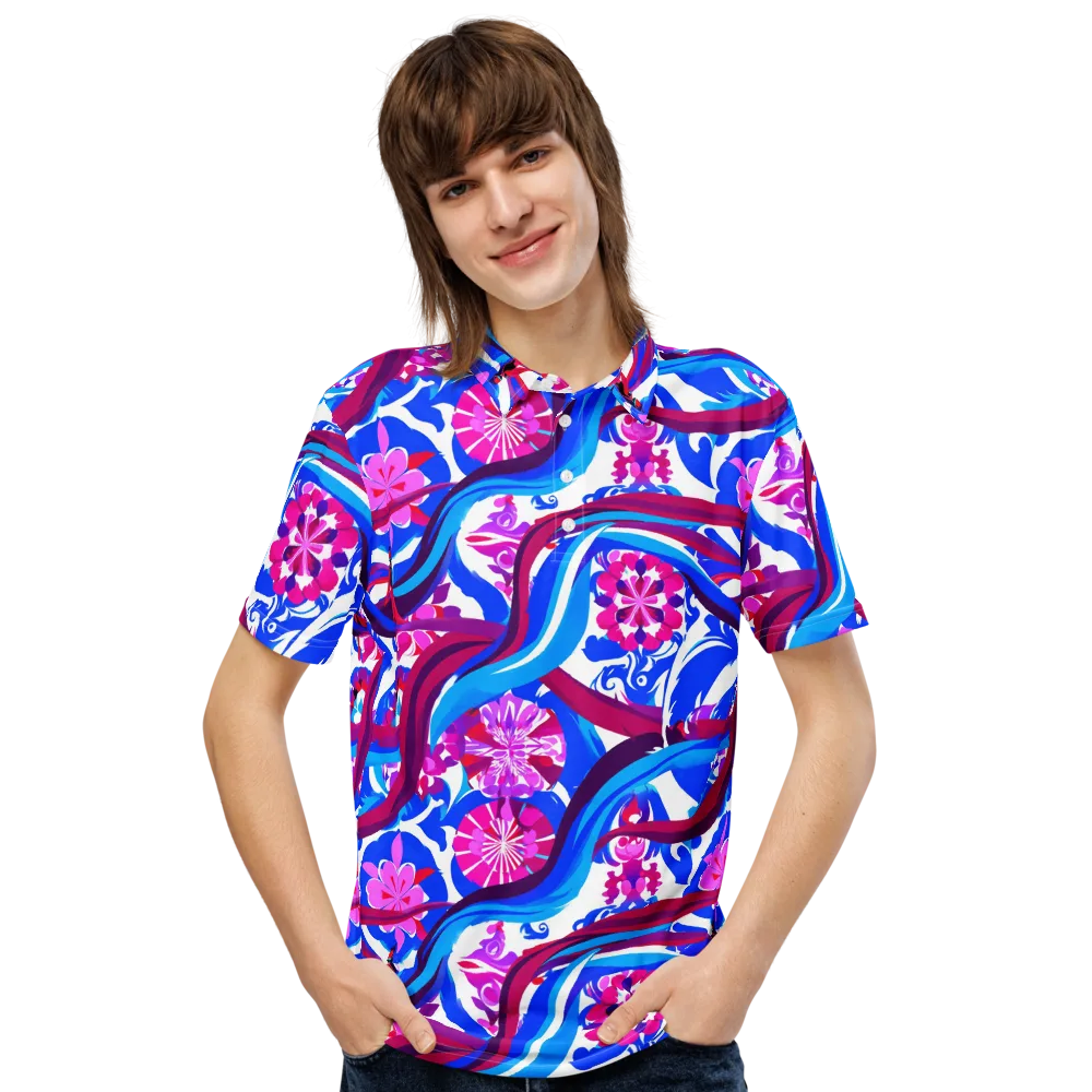 Sakura Voltage on Men's Slim Fit Polo Shirt — Front