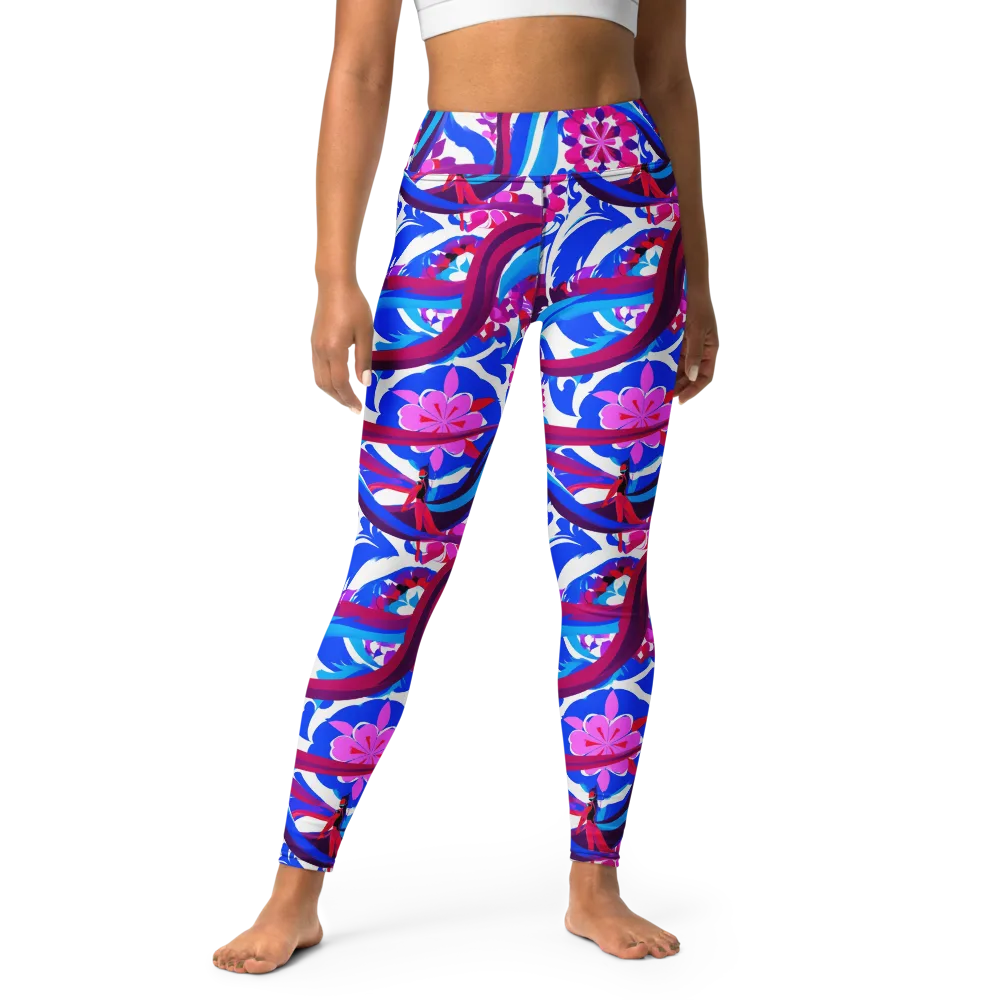 Sakura Voltage on Yoga Leggings — Front