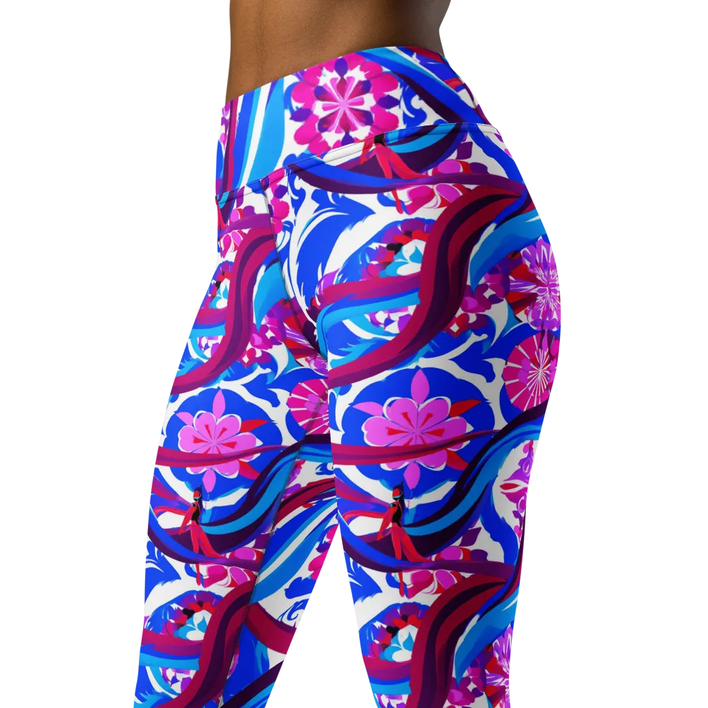 Sakura Voltage on Yoga Leggings — Left Front