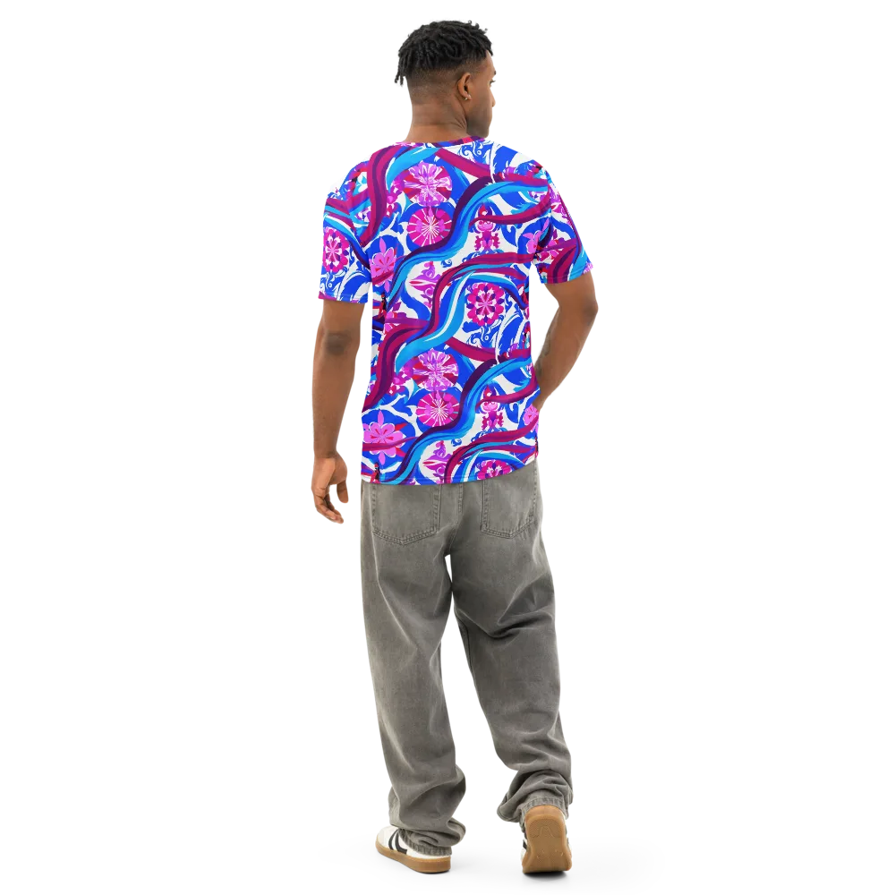 Sakura Voltage on Men's Cotton Crew Neck T-Shirt — Back