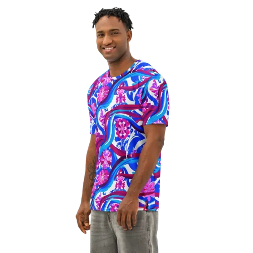 Sakura Voltage on a Men's Cotton Crew Neck T-Shirt