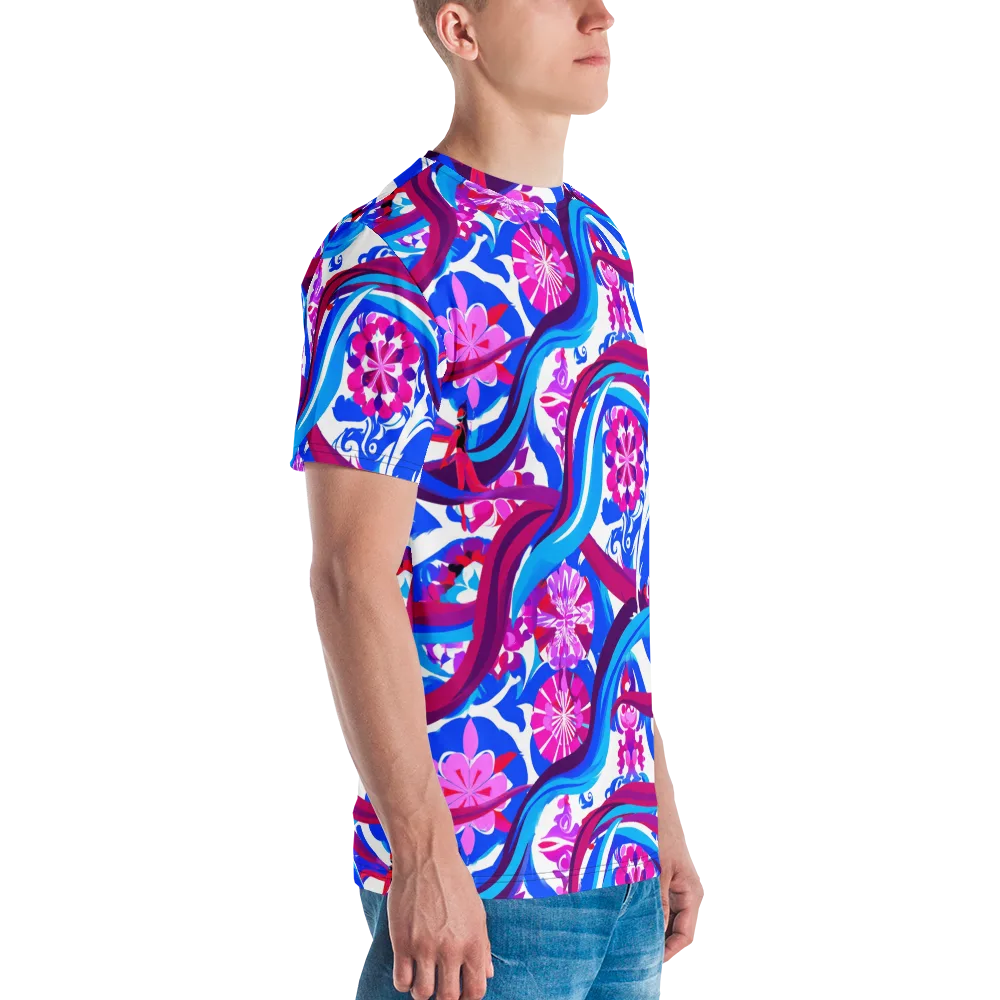Sakura Voltage on Men's Crew Neck T-Shirt — Right