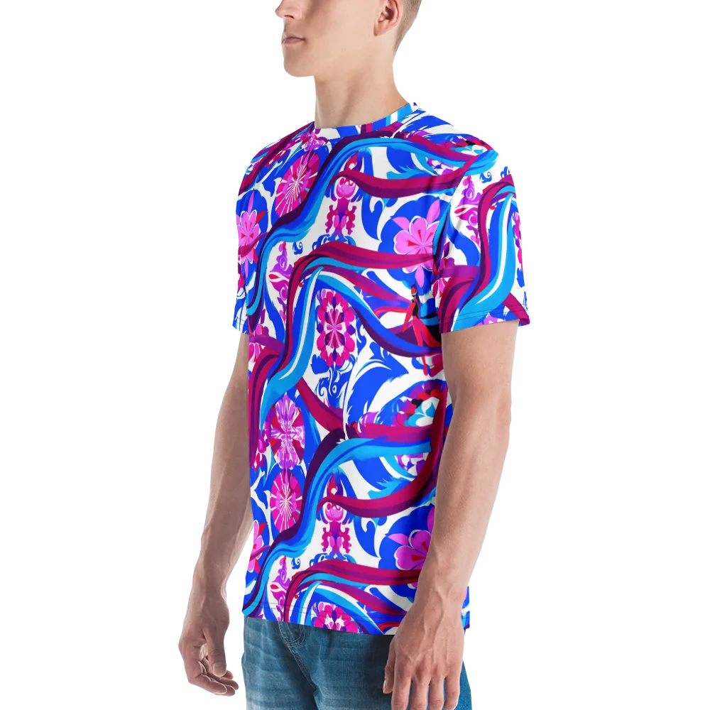Sakura Voltage on Men's Crew Neck T-Shirt — Left