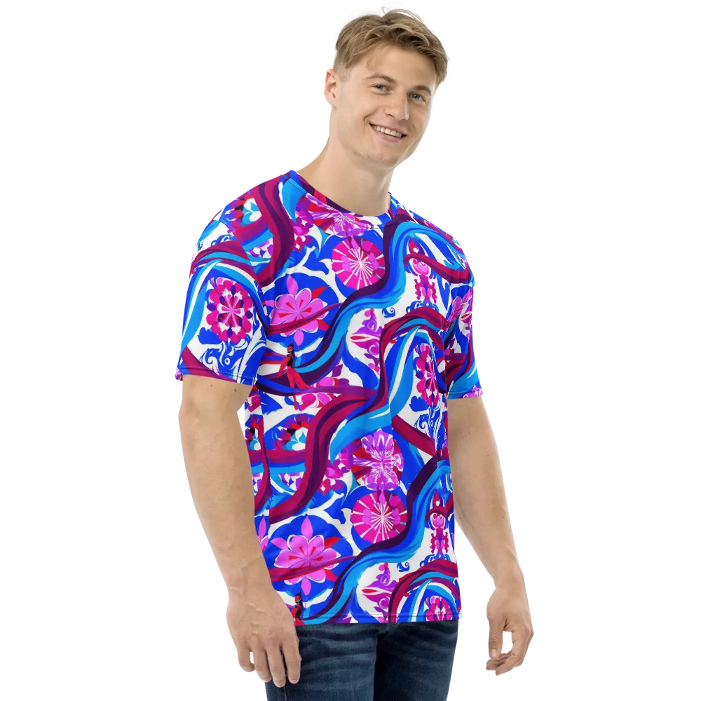 Sakura Voltage on Men's Crew Neck T-Shirt — Right