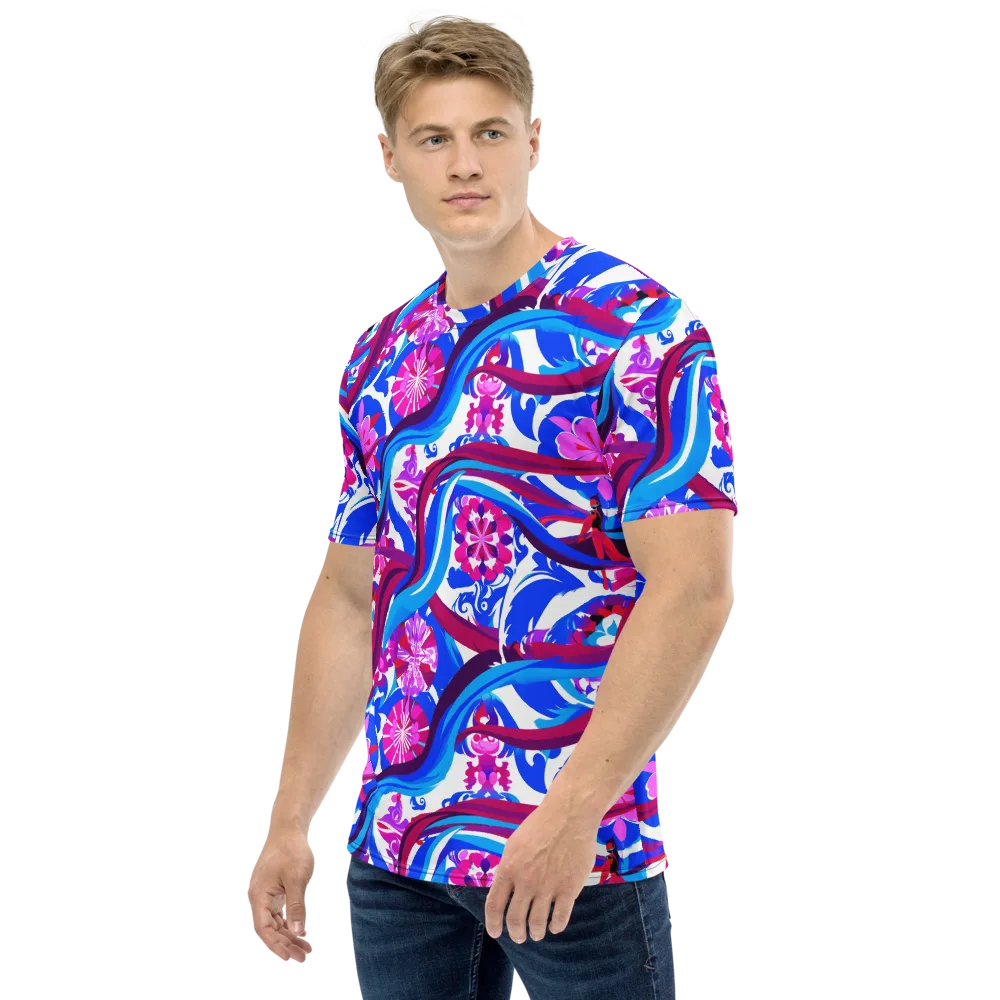 Sakura Voltage on Men's Crew Neck T-Shirt — Left