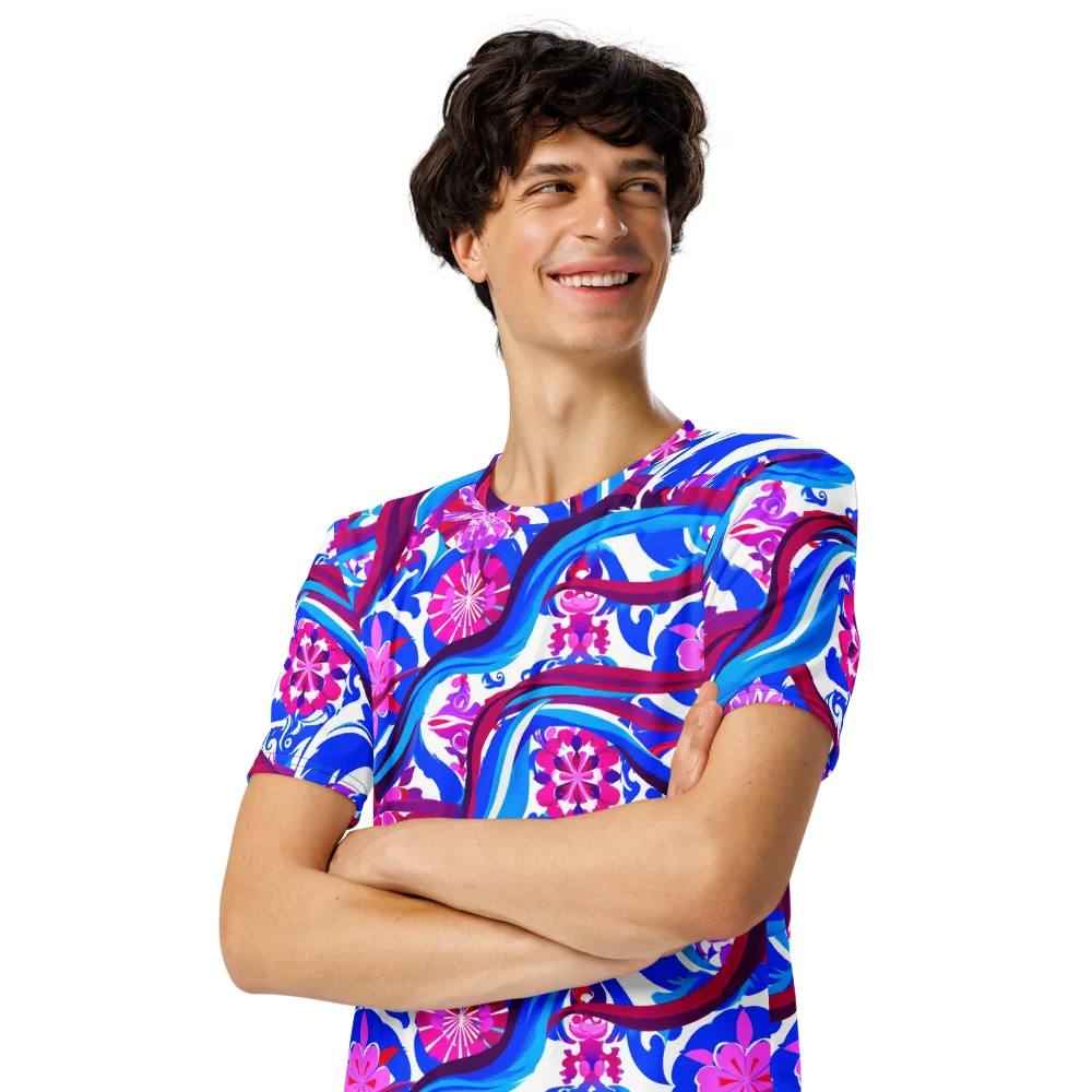 Sakura Voltage on Men's Crew Neck T-Shirt — Left Front