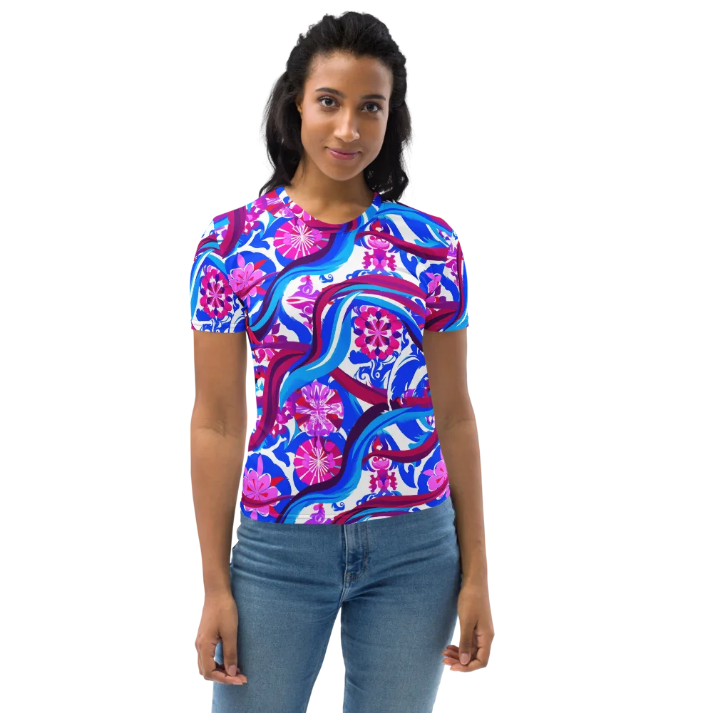 Sakura Voltage on Women's Crew Neck T-Shirt — Front