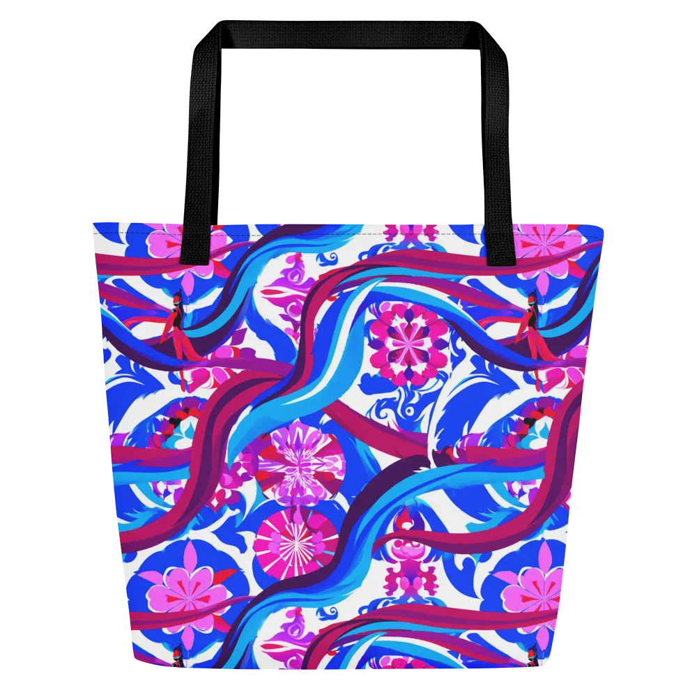 Sakura Voltage on Large Tote Bag W/ Pocket — Front