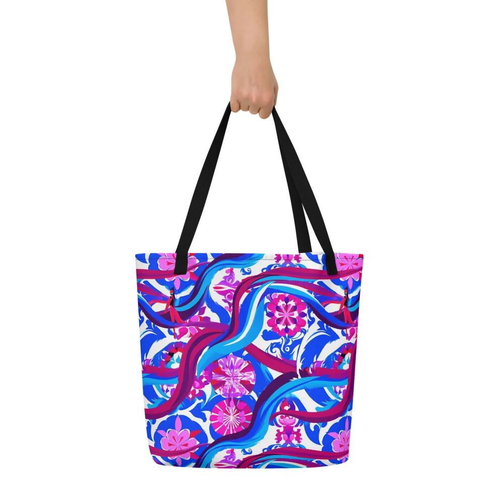Sakura Voltage on Large Tote Bag W/ Pocket — Front