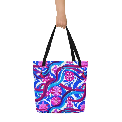 Sakura Voltage on a Large Tote Bag W/ Pocket