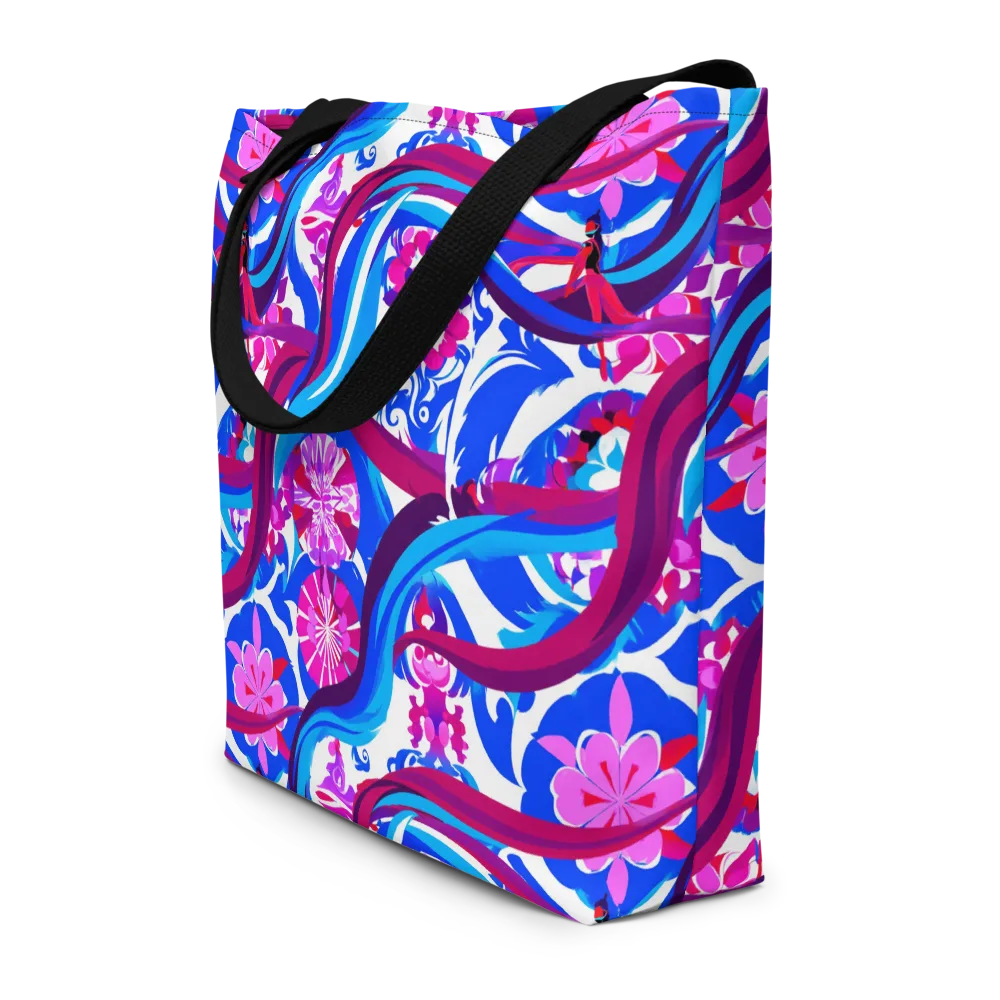 Sakura Voltage on Large Tote Bag W/ Pocket — Front