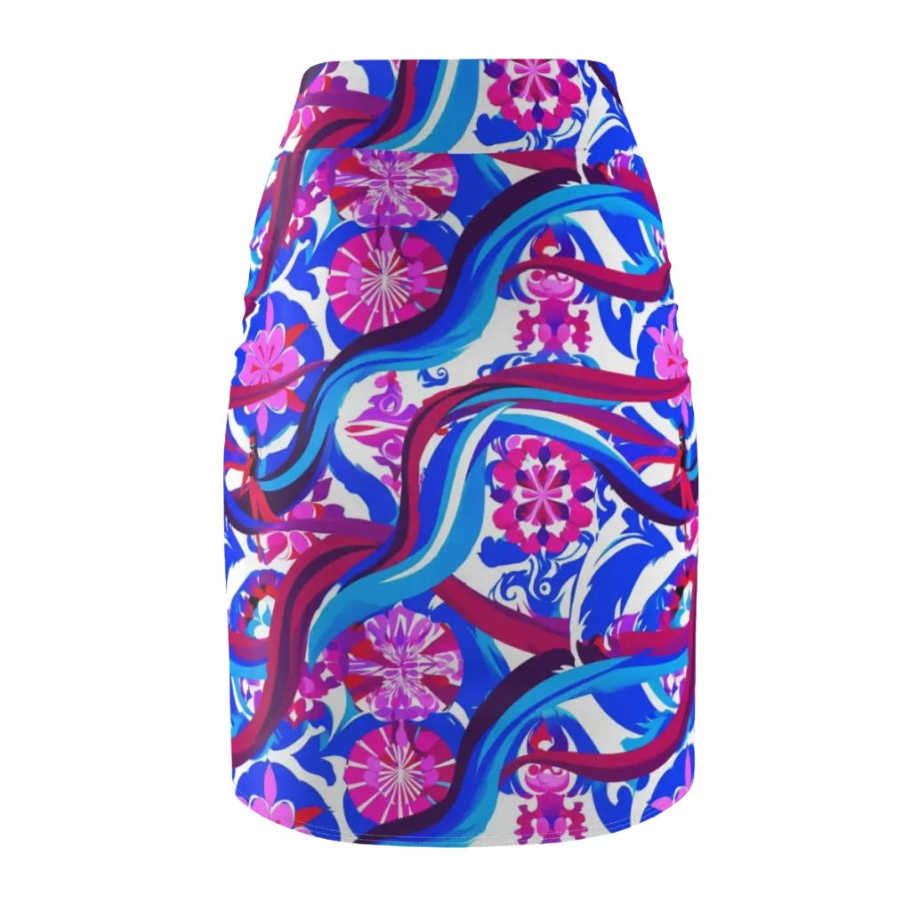 Sakura Voltage on Pencil Skirt — Back