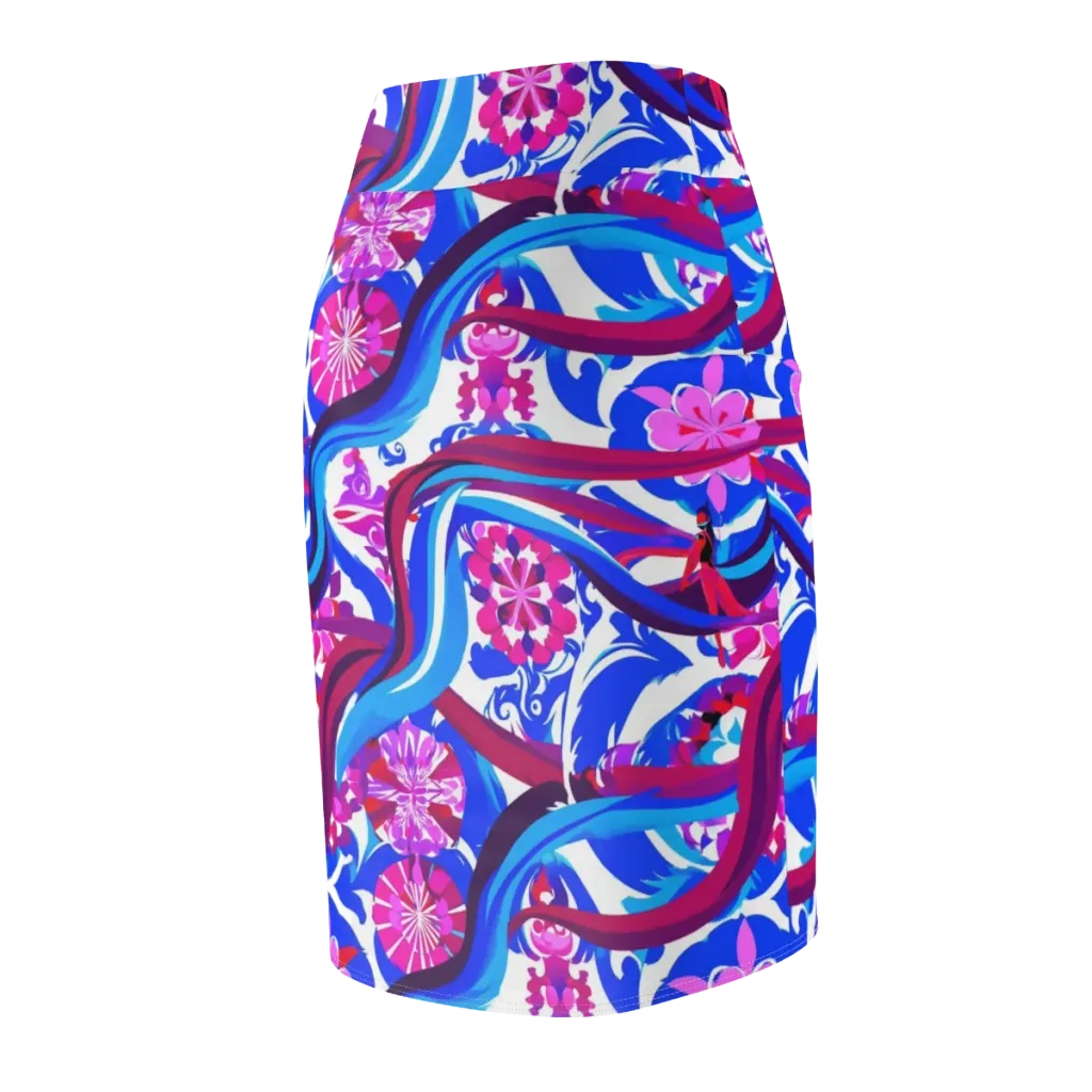 Sakura Voltage on Pencil Skirt — Back Side