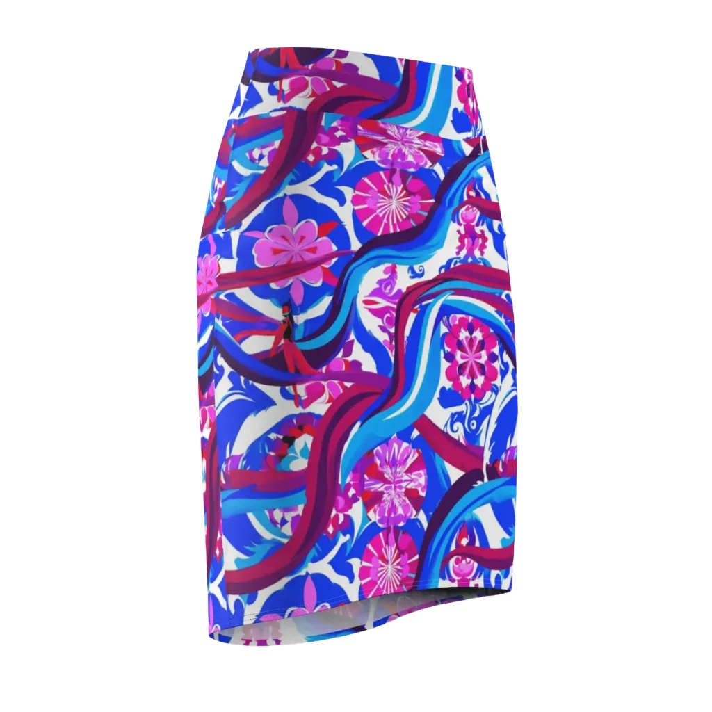 Sakura Voltage on Pencil Skirt — Front Side