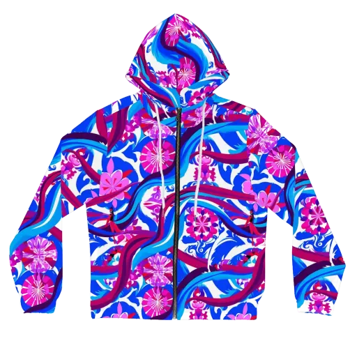 Sakura Voltage on a Women's Full-Zip Hoodie