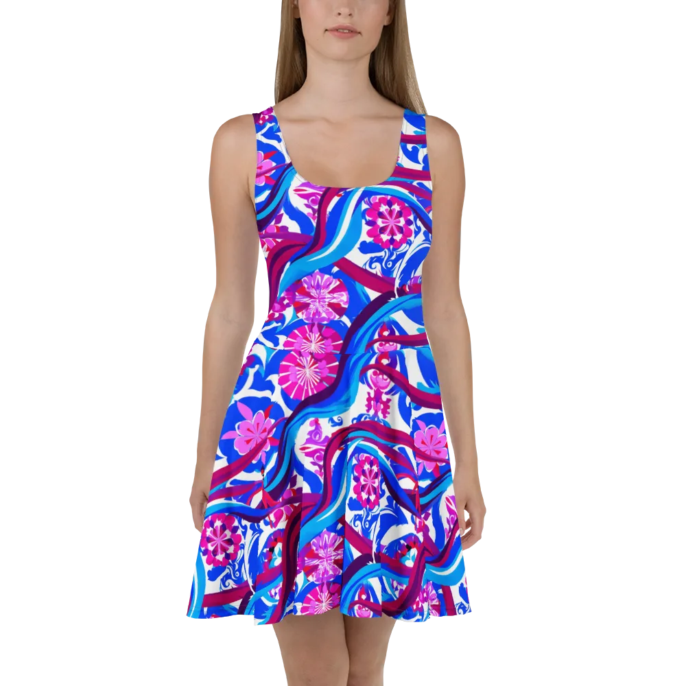 Sakura Voltage on Skater Dress — Front