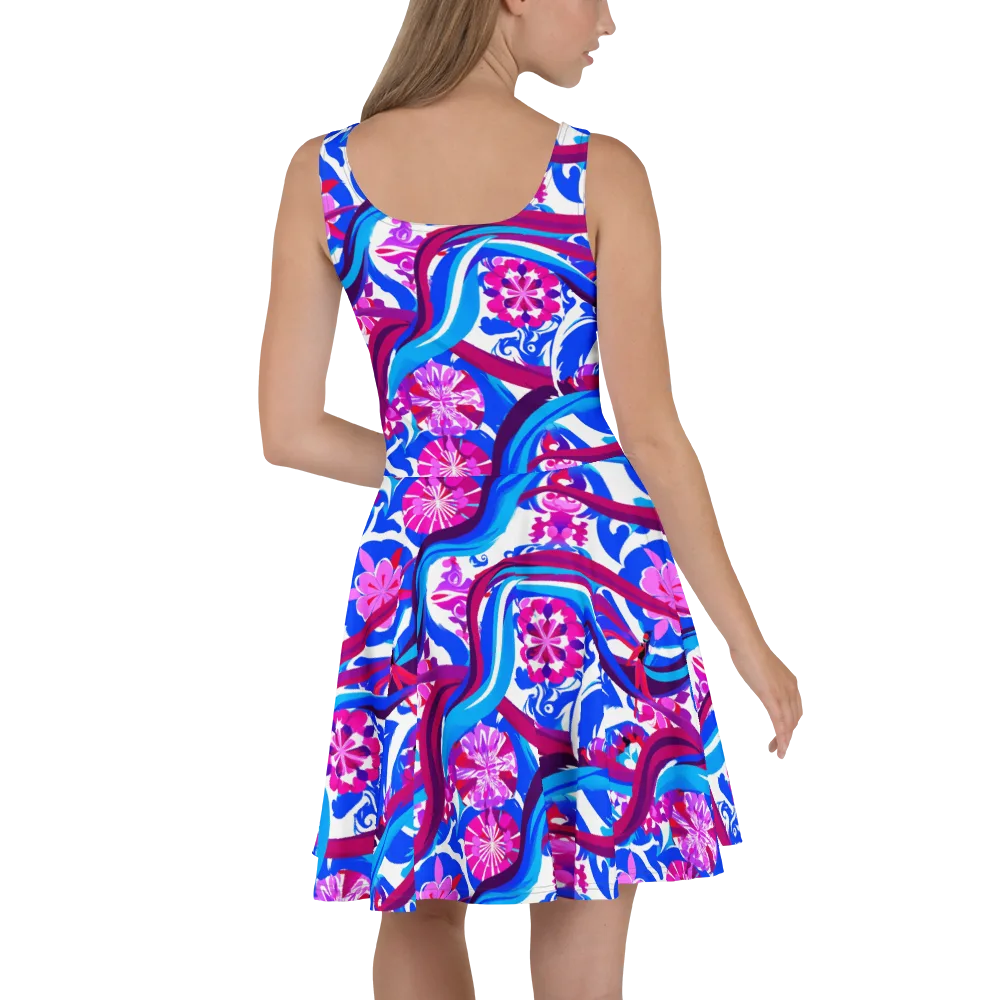 Sakura Voltage on Skater Dress — Back