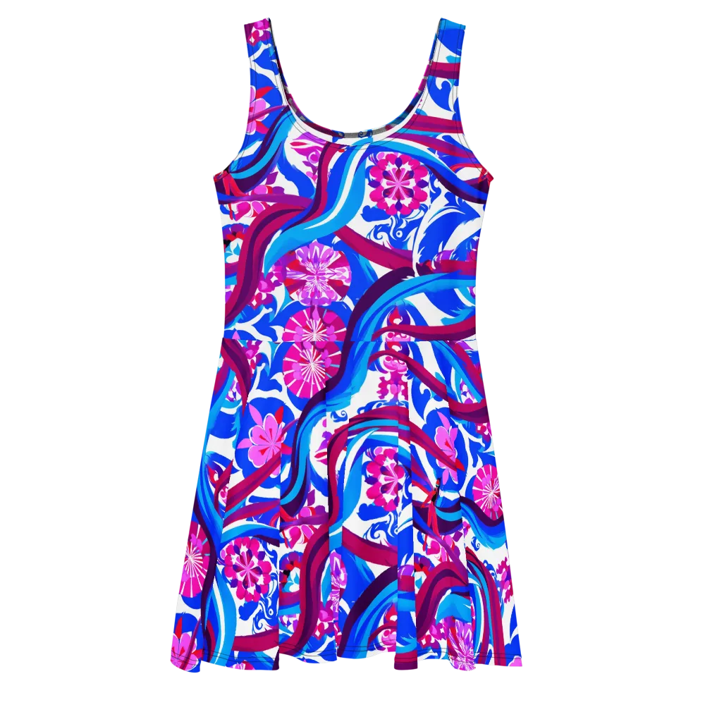 Sakura Voltage on Skater Dress — Front