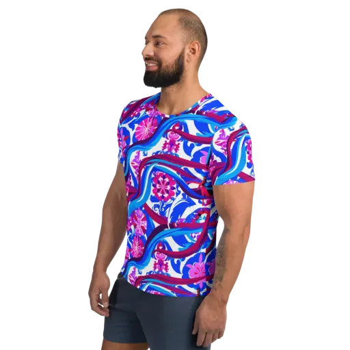 Sakura Voltage on a Men's Athletic T-Shirt