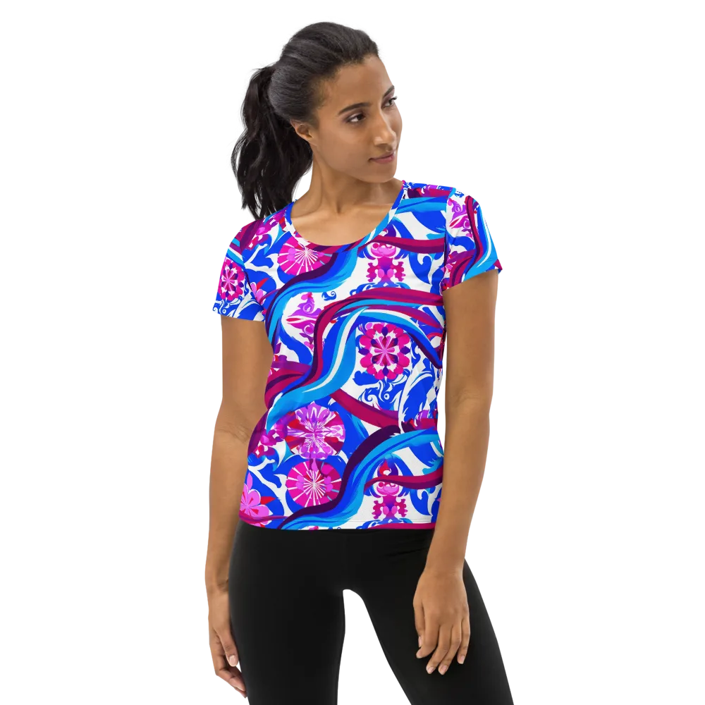 Sakura Voltage on Women's Athletic T-Shirt — Front