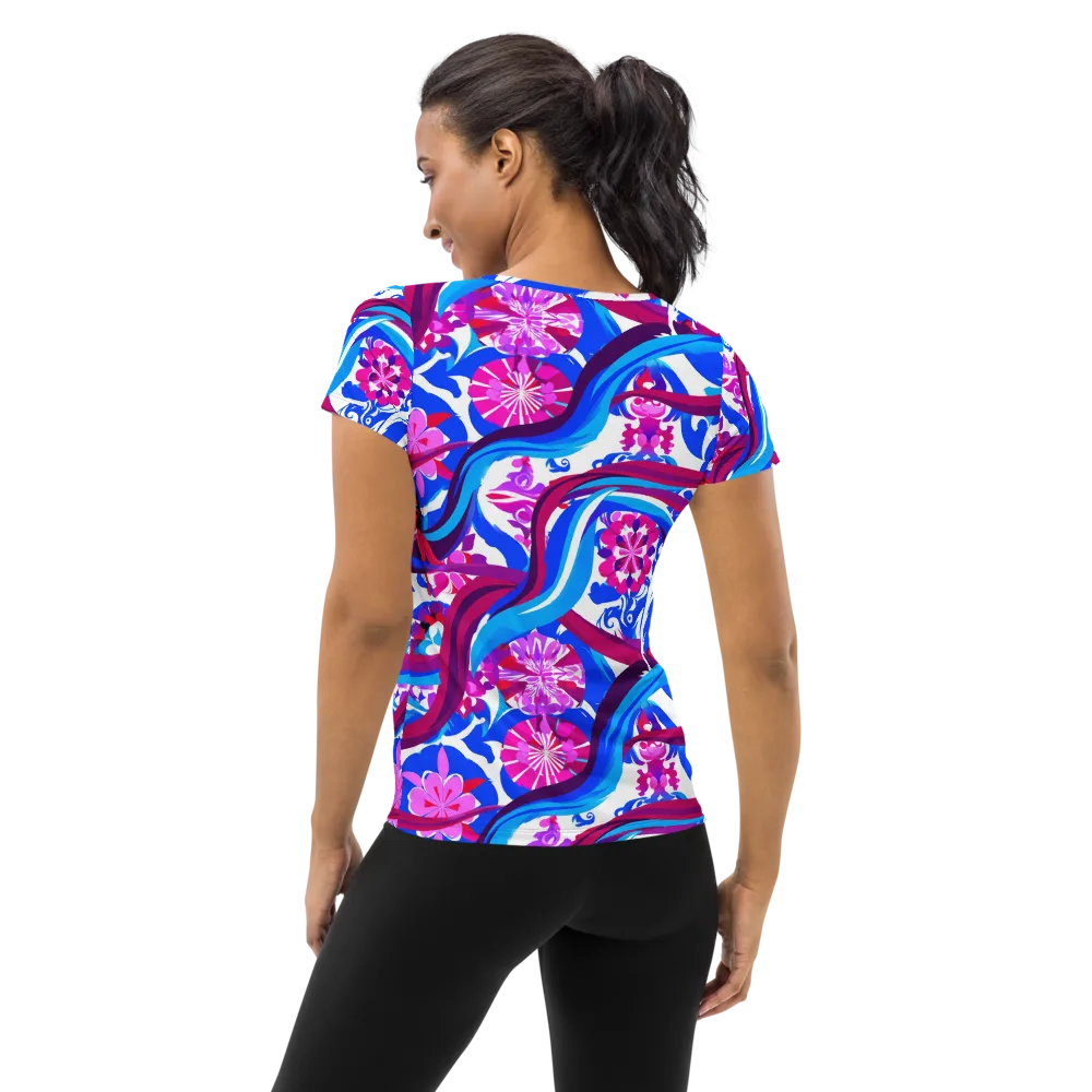 Sakura Voltage on Women's Athletic T-Shirt — Back