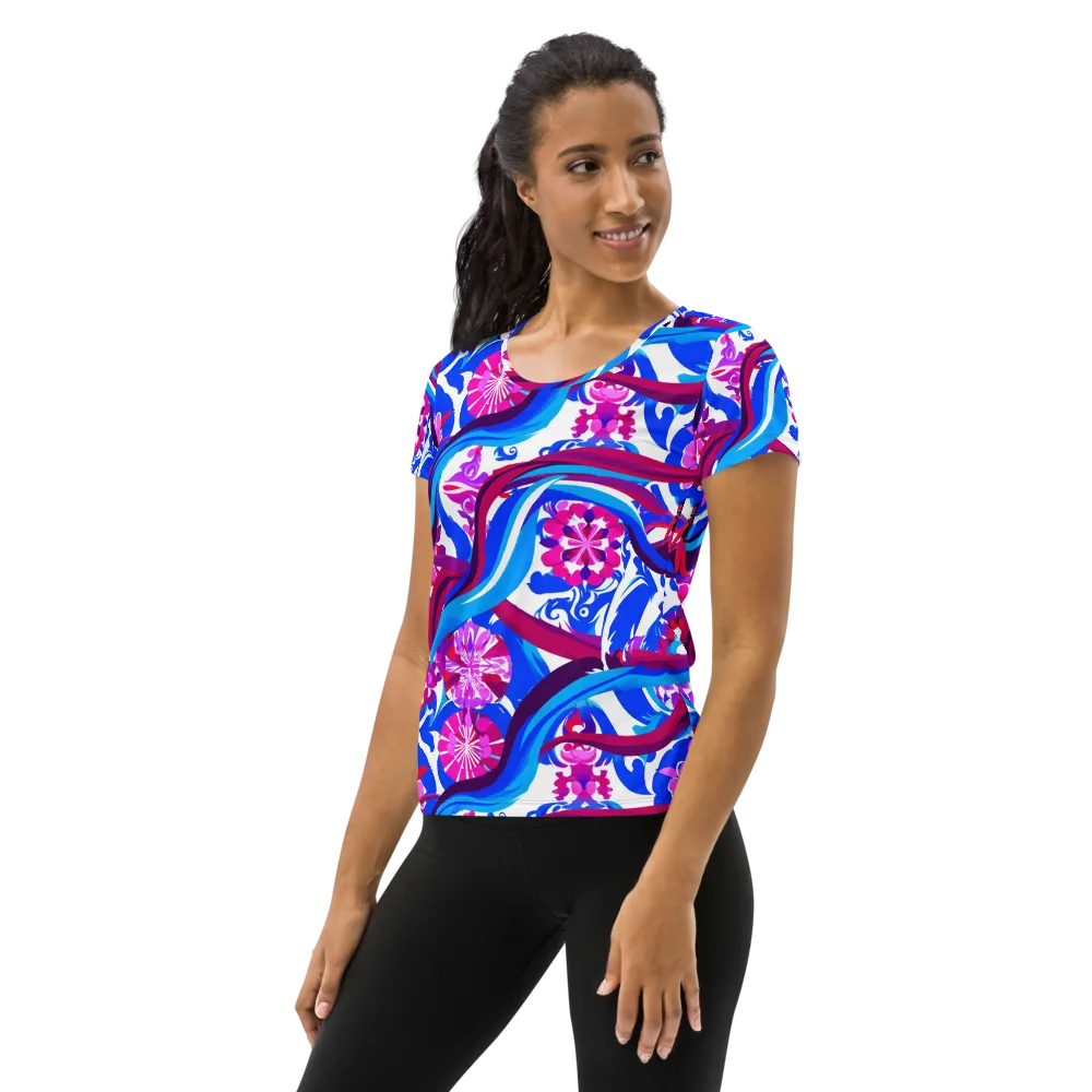 Sakura Voltage on Women's Athletic T-Shirt — Left