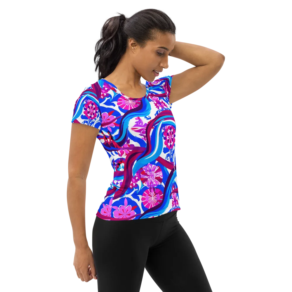 Sakura Voltage on Women's Athletic T-Shirt — Right