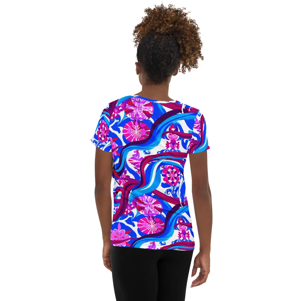 Sakura Voltage on Women's Athletic T-Shirt — Back