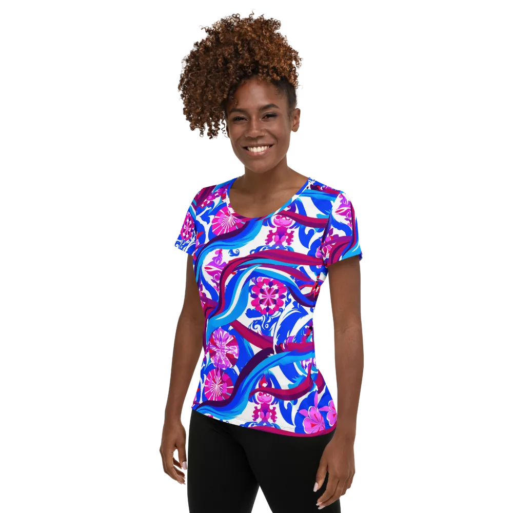 Sakura Voltage on Women's Athletic T-Shirt — Left