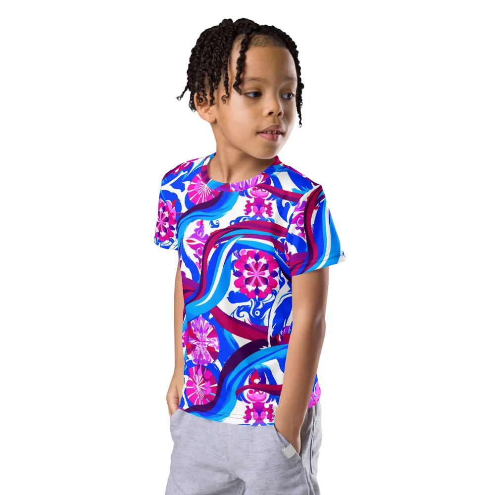 Sakura Voltage on Kids Crew Neck T-Shirt — Left Front