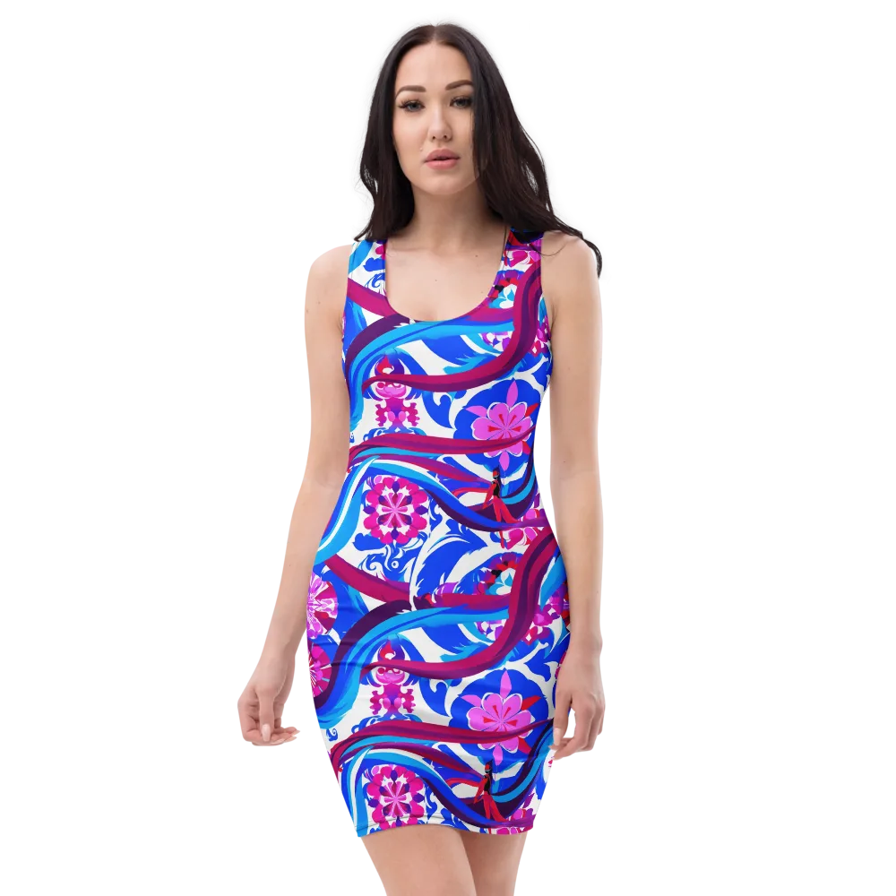 Sakura Voltage on Bodycon Dress — Front