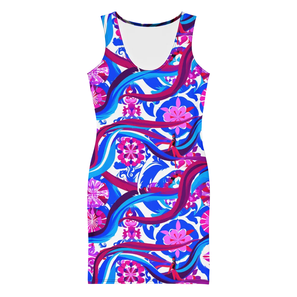 Sakura Voltage on Bodycon Dress — Front