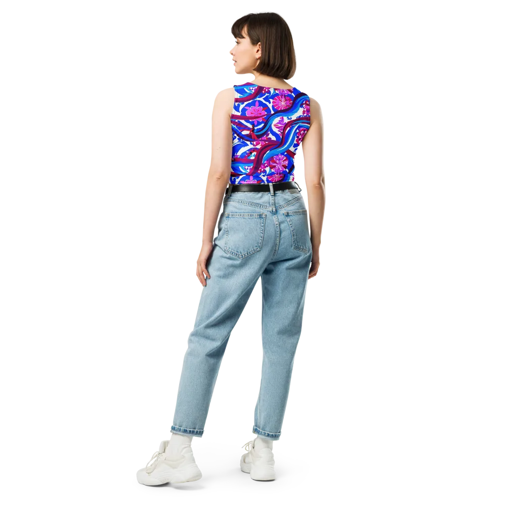 Sakura Voltage on Crop Top — Back