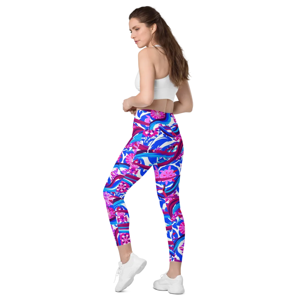 Sakura Voltage on Leggings with Pockets — Left Back