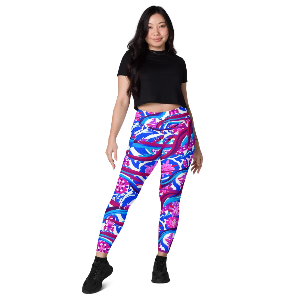 Sakura Voltage on Leggings with Pockets — Front