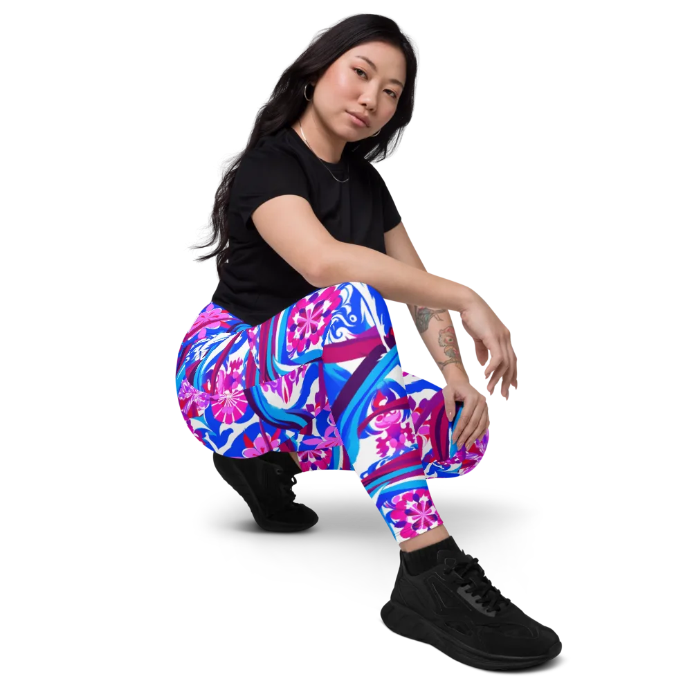 Sakura Voltage on Leggings with Pockets — Right Front