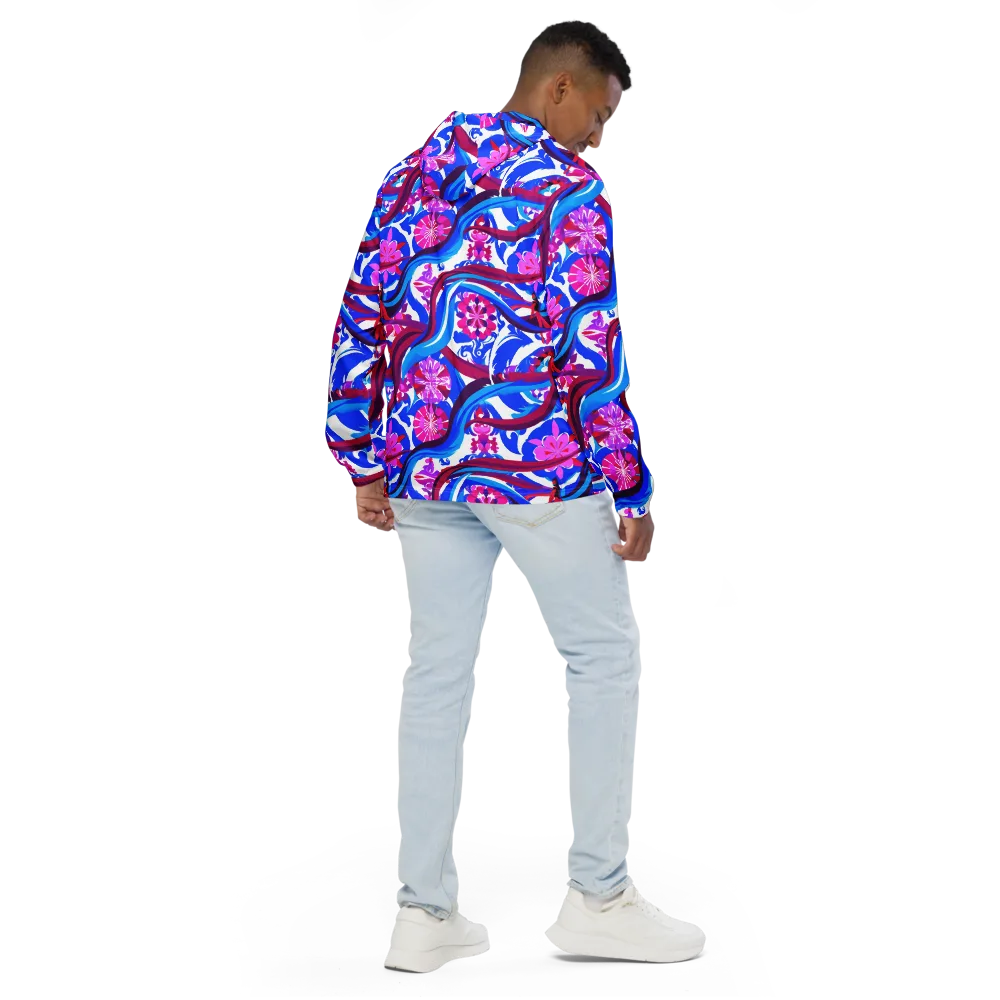 Sakura Voltage on Men's Windbreaker — Back