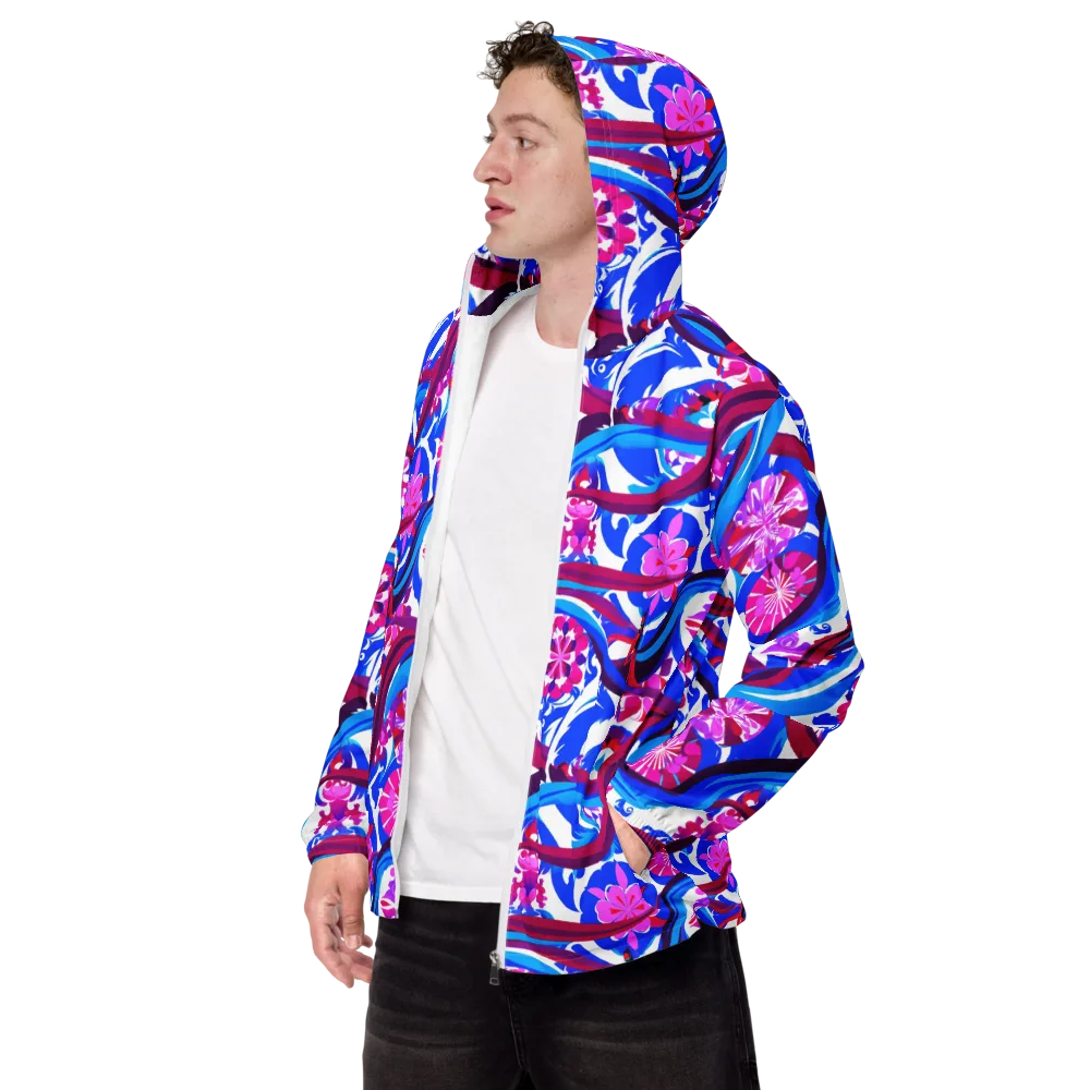 Sakura Voltage on Men's Windbreaker — Left Front