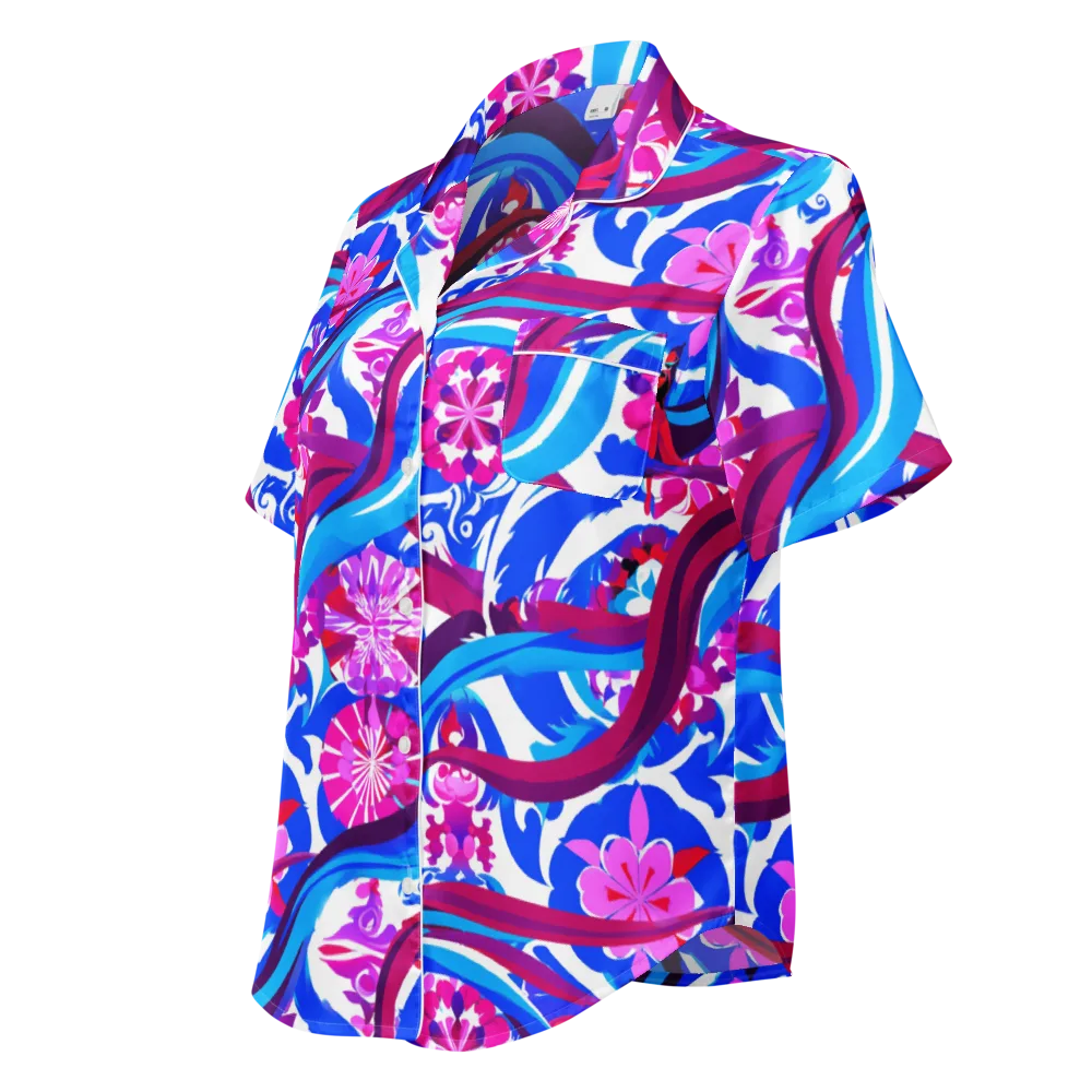 Sakura Voltage on Women's Short Sleeve Pajama Top — Left Front