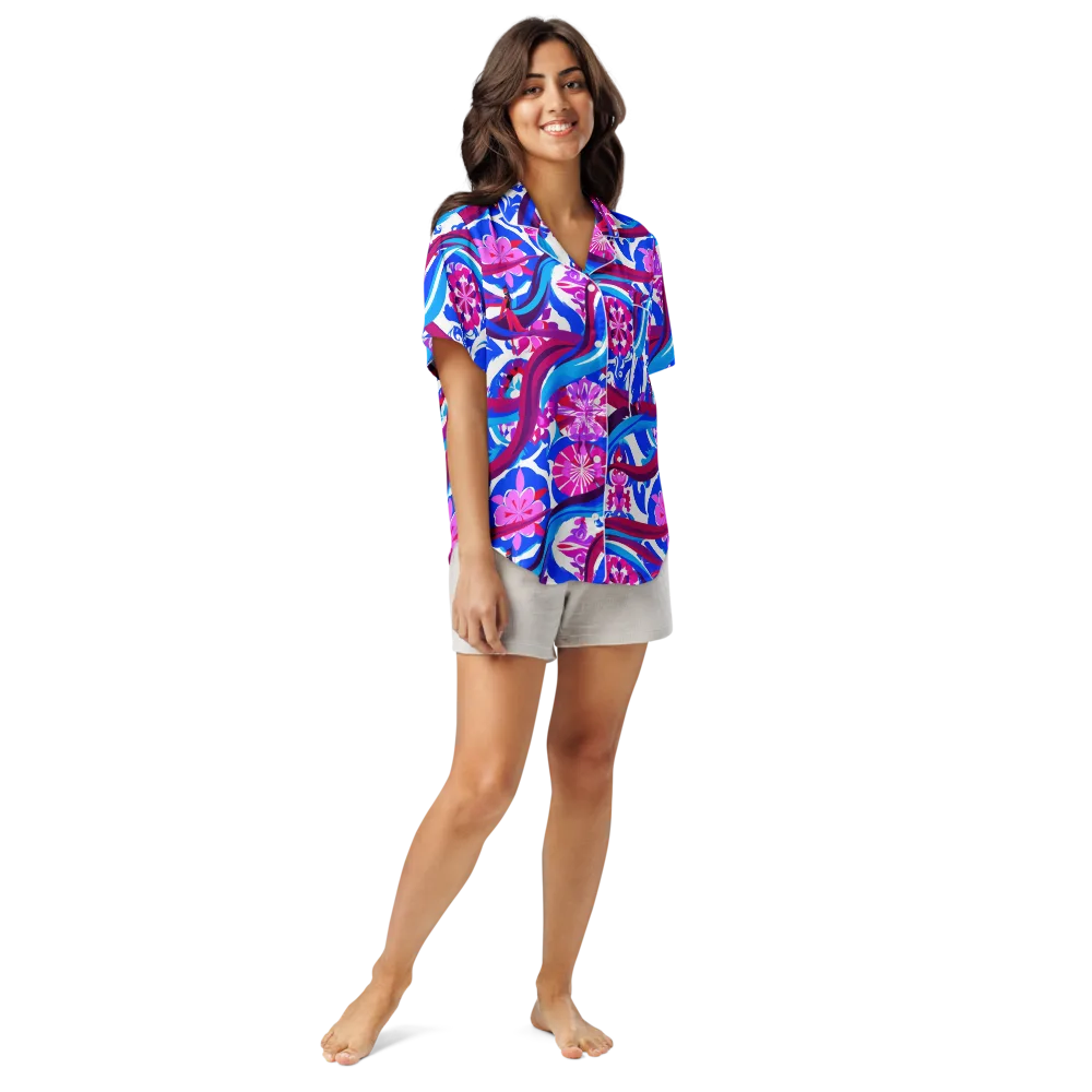 Sakura Voltage on Women's Short Sleeve Pajama Top — Front