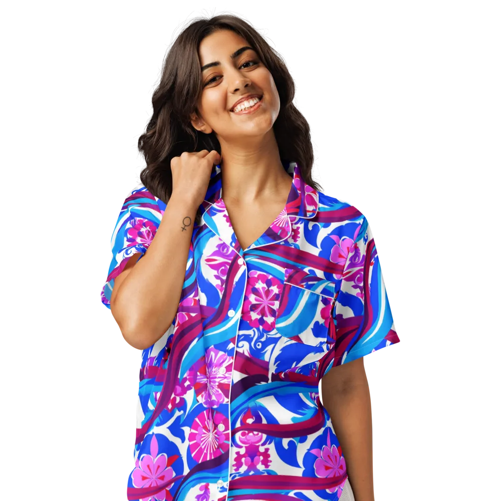 Sakura Voltage on Women's Short Sleeve Pajama Top — Front