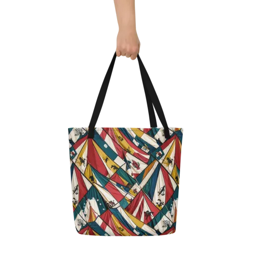 Carnival Standard on a Large Tote Bag W/ Pocket