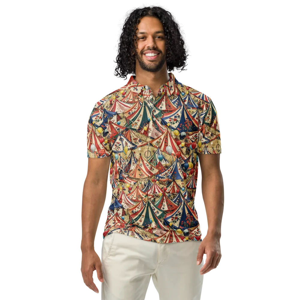 Balloon Menagerie on Men's Slim Fit Polo Shirt — Front